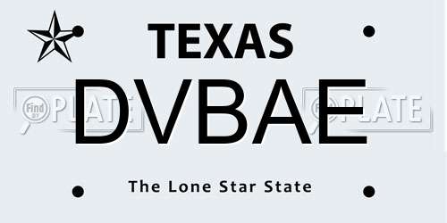 DVBAE Texas License Plate