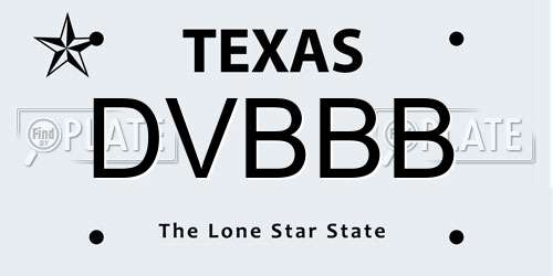 DVBBB Texas License Plate