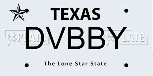DVBBY Texas License Plate