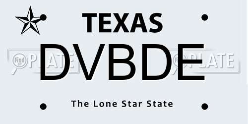 DVBDE Texas License Plate