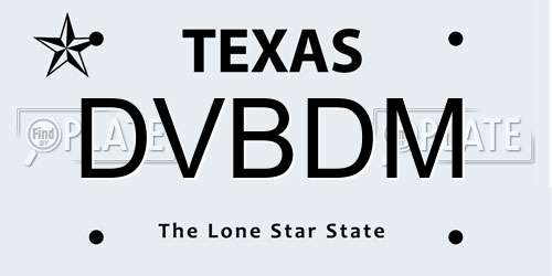 DVBDM Texas License Plate