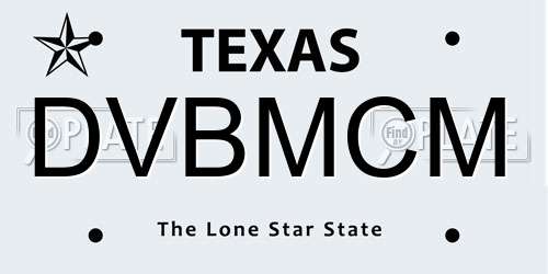 DVBMCM Texas License Plate