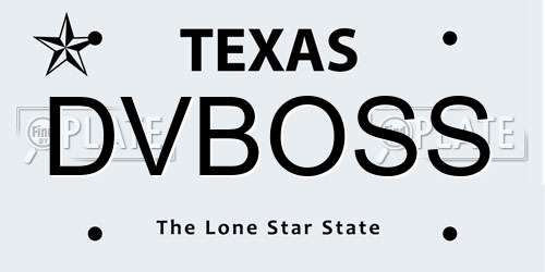 DVBOSS Texas License Plate