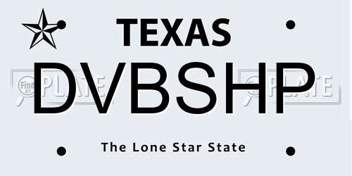 DVBSHP Texas License Plate