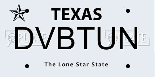 DVBTUN Texas License Plate