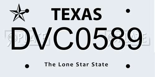DVC0589 Texas License Plate