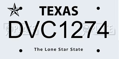 DVC1274 Texas License Plate