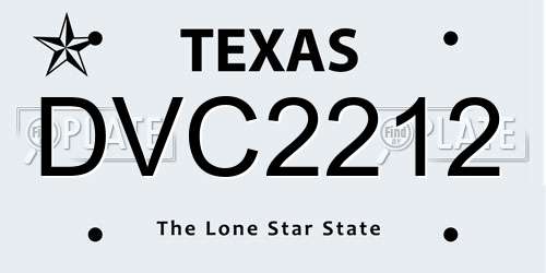 DVC2212 Texas License Plate