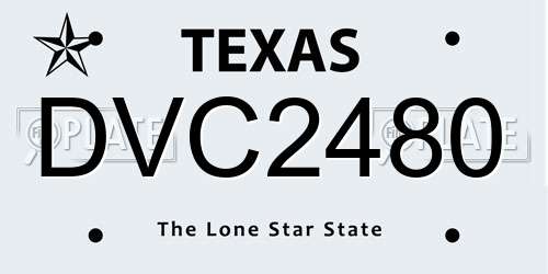DVC2480 Texas License Plate