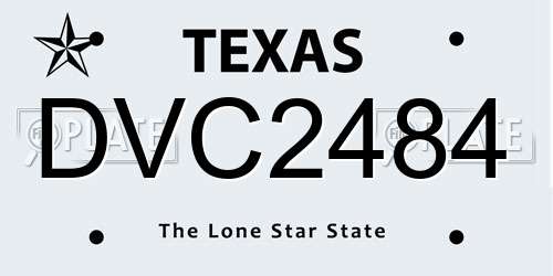 DVC2484 Texas License Plate