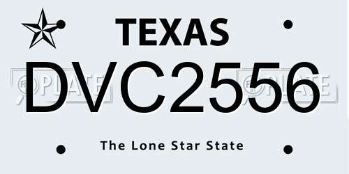 DVC2556 Texas License Plate