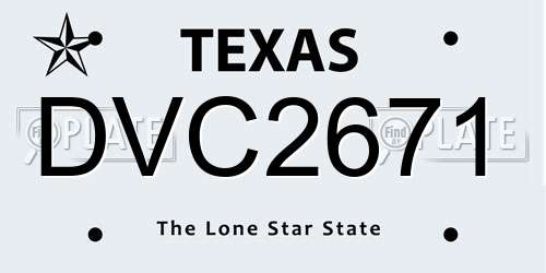 DVC2671 Texas License Plate