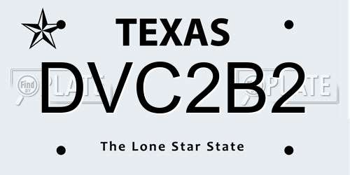 DVC2B2 Texas License Plate
