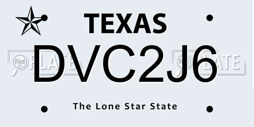 DVC2J6 Texas License Plate