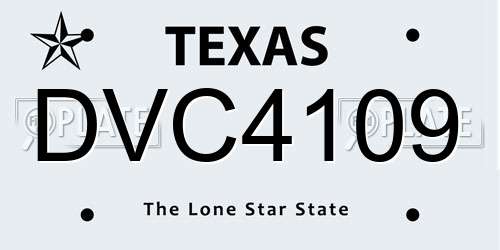 DVC4109 Texas License Plate