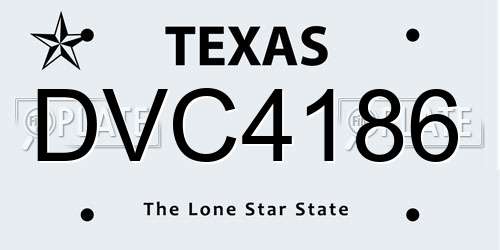 DVC4186 Texas License Plate