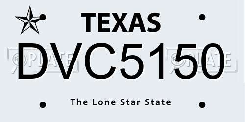 DVC5150 Texas License Plate