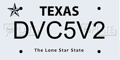DVC5V2 Texas License Plate