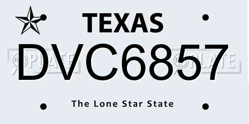 DVC6857 Texas License Plate
