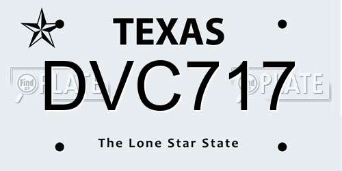 DVC717 Texas License Plate
