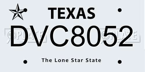 DVC8052 Texas License Plate