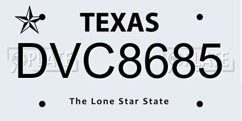 DVC8685 Texas License Plate