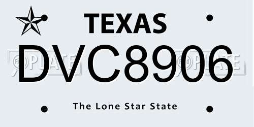 DVC8906 Texas License Plate
