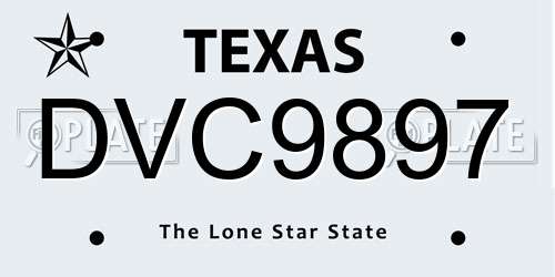 DVC9897 Texas License Plate