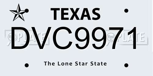 DVC9971 Texas License Plate
