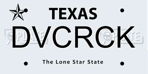 DVCRCK Texas License Plate