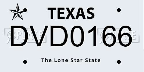 DVD0166 Texas License Plate