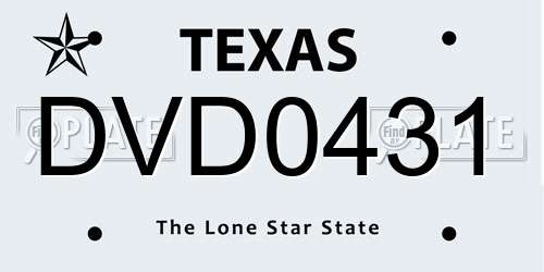 DVD0431 Texas License Plate