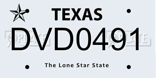 DVD0491 Texas License Plate
