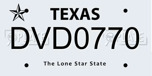 DVD0770 Texas License Plate