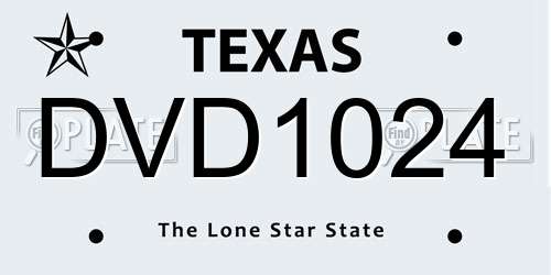 DVD1024 Texas License Plate