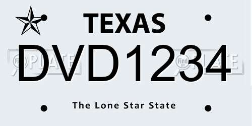 DVD1234 Texas License Plate