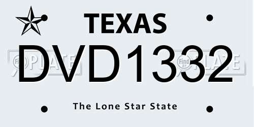DVD1332 Texas License Plate