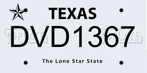 DVD1367 Texas License Plate
