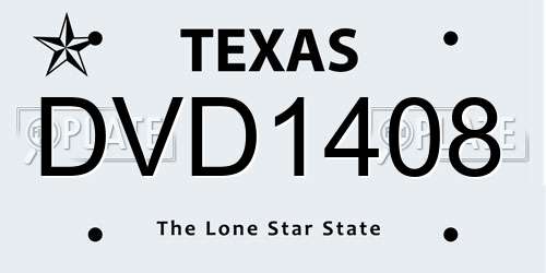 DVD1408 Texas License Plate