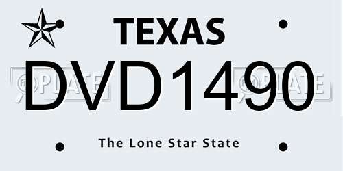 DVD1490 Texas License Plate