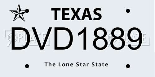 DVD1889 Texas License Plate