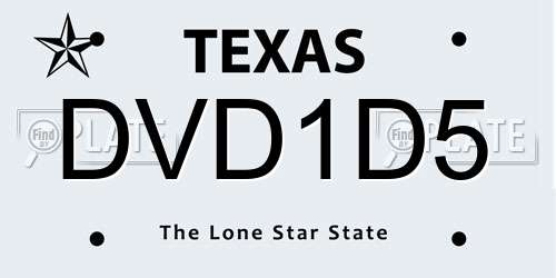 DVD1D5 Texas License Plate