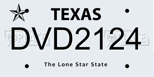 DVD2124 Texas License Plate