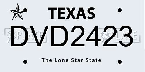 DVD2423 Texas License Plate