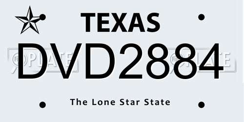 DVD2884 Texas License Plate