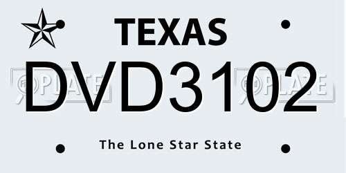 DVD3102 Texas License Plate
