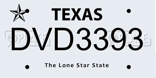 DVD3393 Texas License Plate