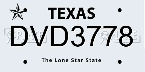 DVD3778 Texas License Plate
