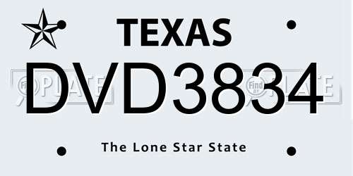 DVD3834 Texas License Plate