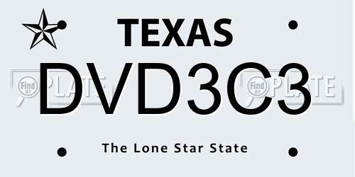 DVD3C3 Texas License Plate